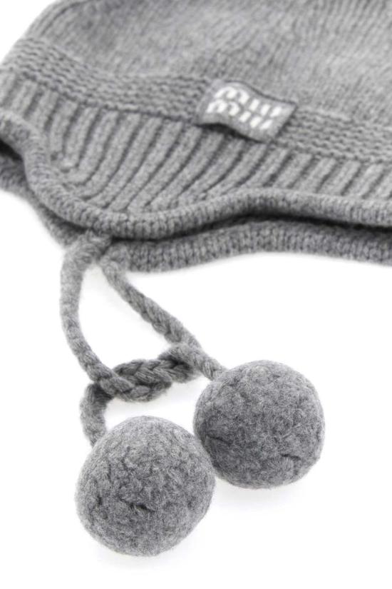 25FW 미우미우 이어플랩 캡 5HC3242F8SF0031 GRAY DOM - MIU MIU