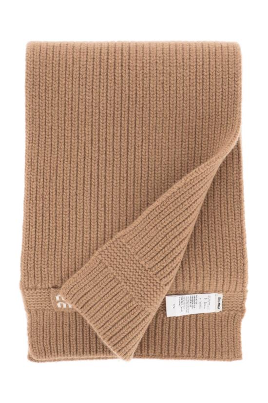 25FW 미우미우 울 캐시미어 스카프 5FS0482F8SF0040 CAMEL BROWN DOM - MIU MIU