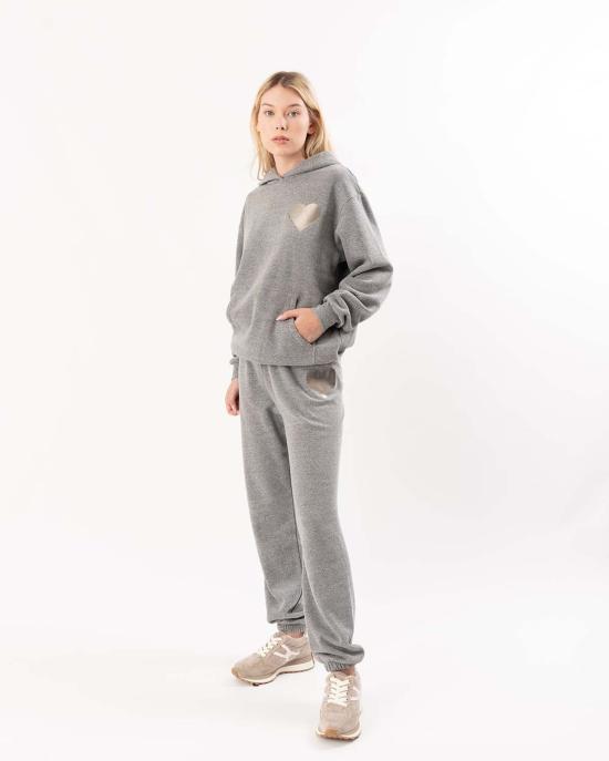  스프룸 스트레이트 팬츠 하트 스웨트팬츠 다크 헤더 그레이/실버 - SPRWMN