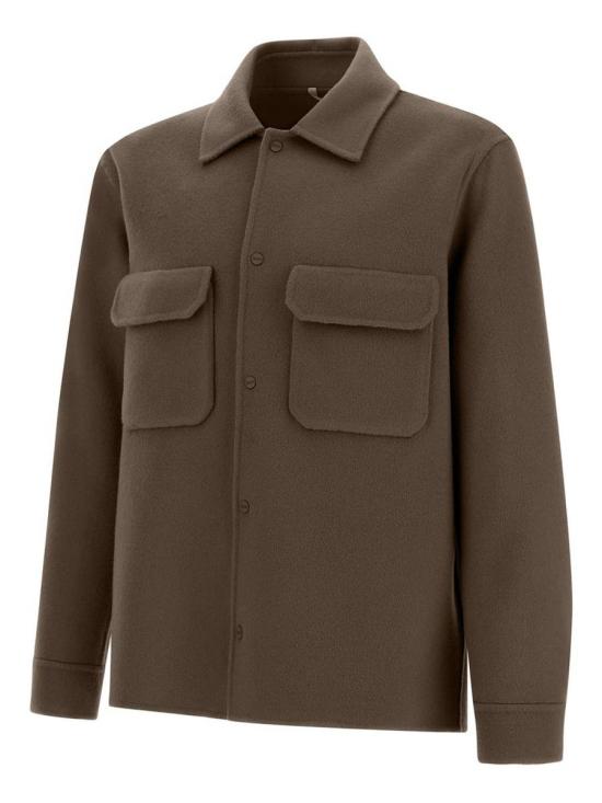 25FW 에르노 더블 페이스 퓨어 울 리조트 셔츠 자켓 GI00091UR334492700 GREY - HERNO