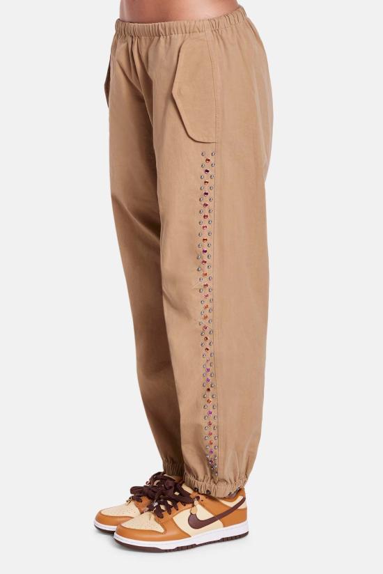  더 타일 클럽 트레이닝/조거 팬츠 타일 클럽 저스틴 패러슈트  스터드 - THE TILE CLUB