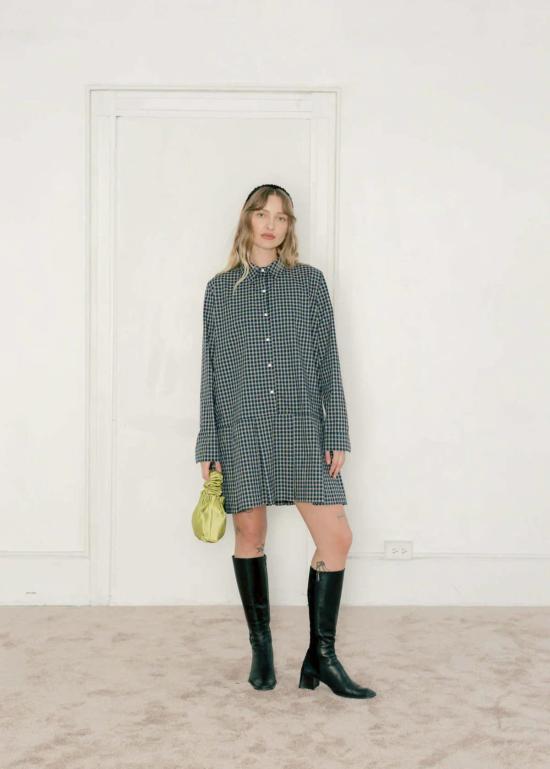  A Bronze Age 데님 원피스 청동기 시대 페이 드레스 카터 플레드