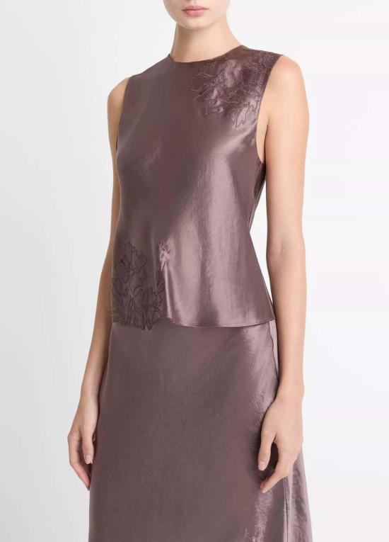  빈스 블라우스 자수 쉘 탑 - VINCE