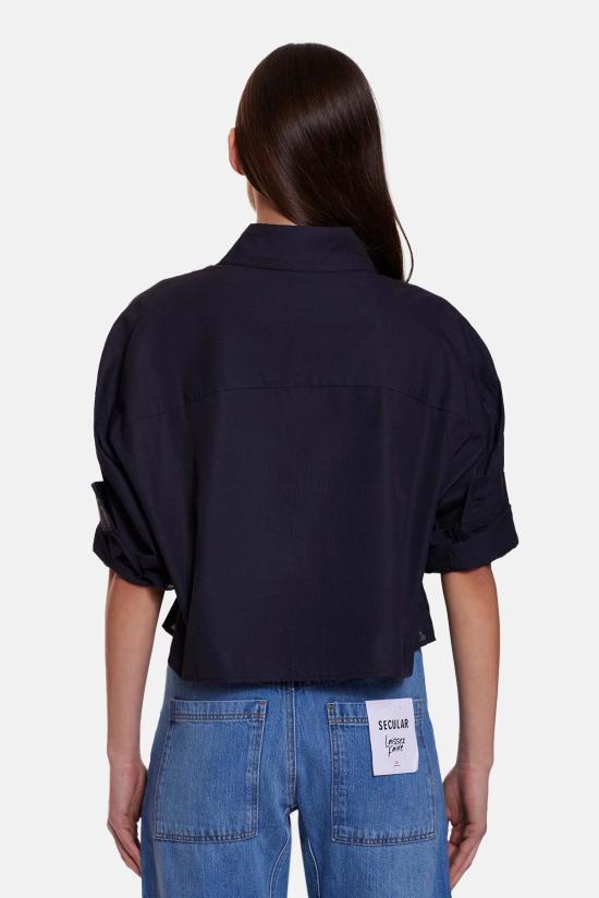  더 타일 클럽 셔츠 타일 클럽 간셋 팝린 크롭 셔츠 - THE TILE CLUB