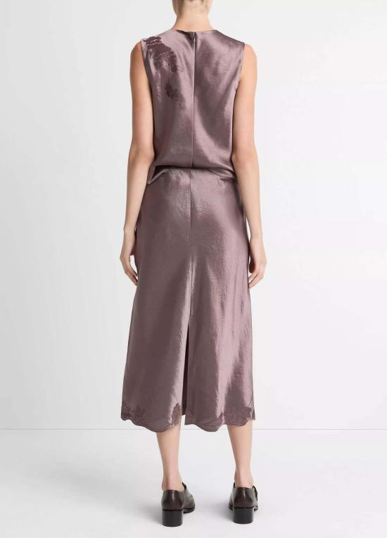  빈스 미디 스커트 자수 슬립 스커트 - VINCE