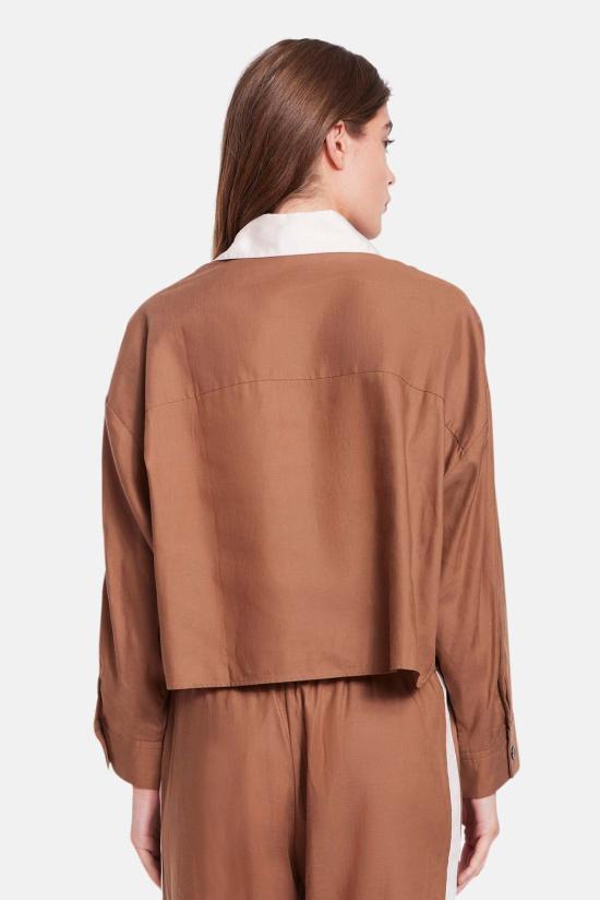  더 타일 클럽 셔츠 타일 클럽 간셋 팝린 크롭 셔츠 - THE TILE CLUB