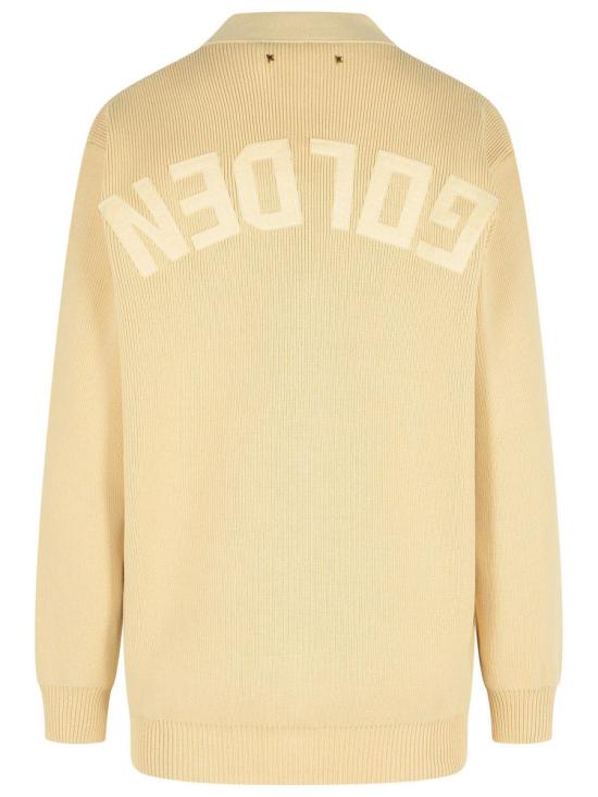 25FW 골든구스 Golden 레터링 가디건  GWP00950 P00197255550 Beige - GOLDEN GOOSE