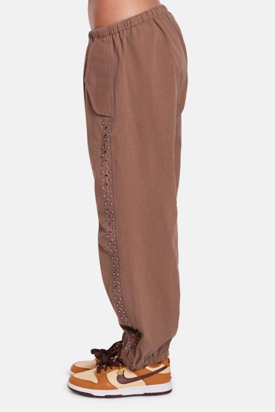  더 타일 클럽 스트레이트 팬츠 타일 클럽 저스틴 패러슈트 팬츠 스터드 - THE TILE CLUB