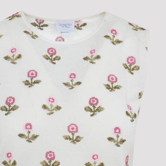 25FW 지암바티스타 발리 민소매 티셔츠 25FWSVCM022B 03CAS 1102 IVORY ROSE - GIAMBATTISTA VALLI