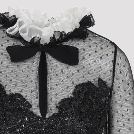 25FW 지암바티스타 발리 숏 원피스 25FWSVTE5007 84BIS 9999 BLACK - GIAMBATTISTA VALLI