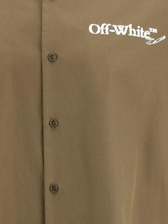 25FW 오프화이트 긴팔 셔츠 OMGG01FF25FAB004 5801 GREEN - OFF WHITE