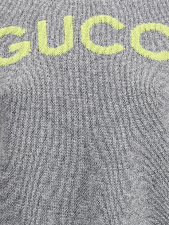 25FW 구찌 인타르시아 울 탑 스웨터 770072XKEBC 2323 GREY - GUCCI