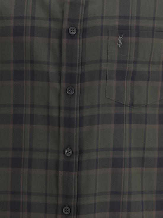 25FW 생로랑 긴팔 셔츠 838702Y33IB 2861 GREEN - SAINT LAURENT