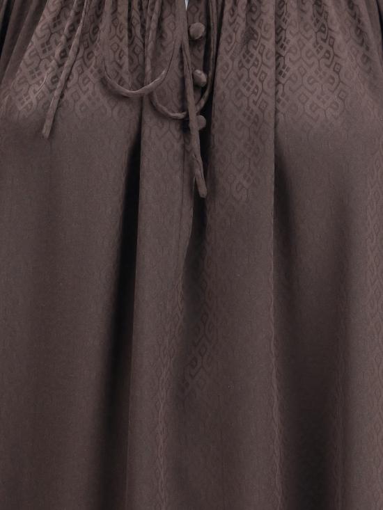 25FW 버버리 지오메트릭 실크 블라우스 8115914 C3824 BROWN - BURBERRY