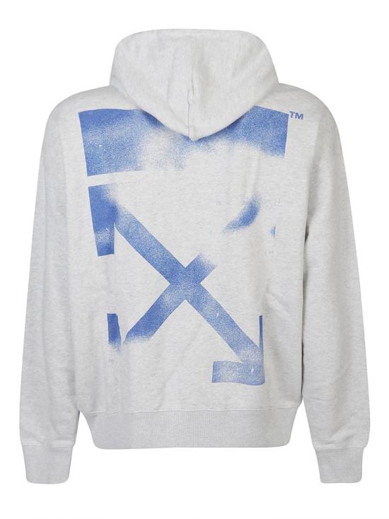 25FW 오프화이트 스텐실 에로우 스케이트 후드 티셔츠 OMBB085F25FLE00H GREY - OFF WHITE