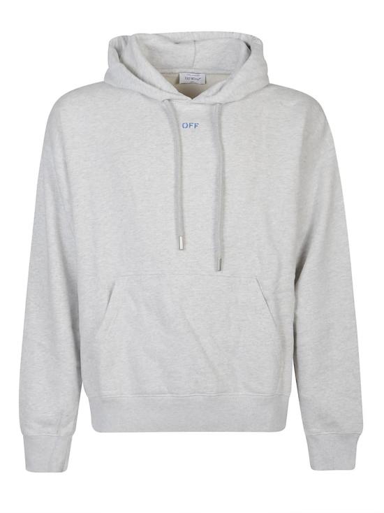 25FW 오프화이트 스텐실 에로우 스케이트 후드 티셔츠 OMBB085F25FLE00H GREY