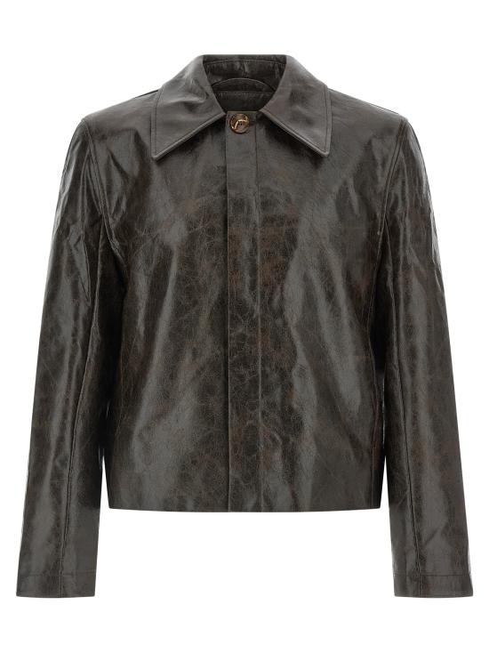 25FW 세퍼 가죽 자켓 MFW25KEANECOATEDDARKTECH