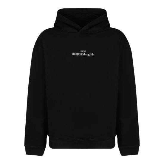  마르지엘라 업사이드 다운 자수 로고 후드 S50GU0167S25503 962 BLACK
