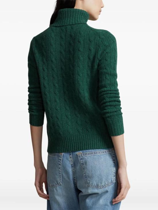 25FW 폴로 랄프로렌 울 캐시미어 케이블 니트 터틀넥 211888686 010 GREEN - POLO RALPH LAUREN