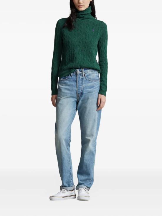 25FW 폴로 랄프로렌 울 캐시미어 케이블 니트 터틀넥 211888686 010 GREEN - POLO RALPH LAUREN