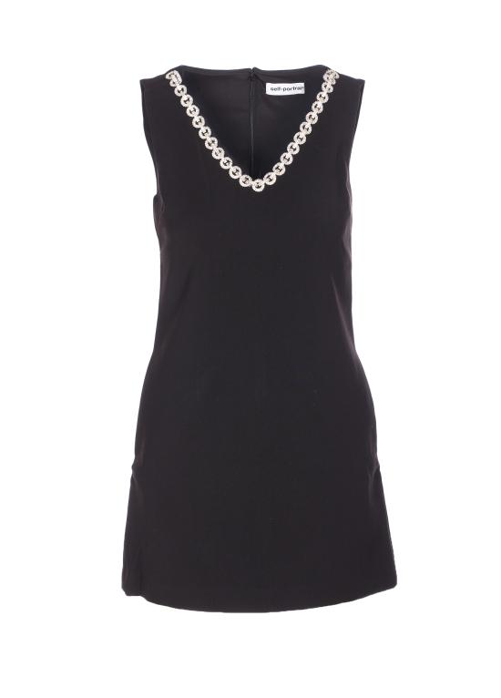 25FW 셀프 포트레이트 미디 원피스 019S BLACK Black