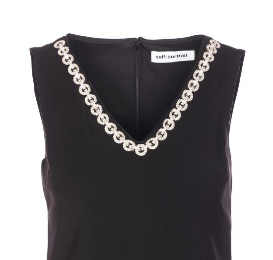 25FW 셀프 포트레이트 미디 원피스 019S BLACK Black - SELF PORTRAIT