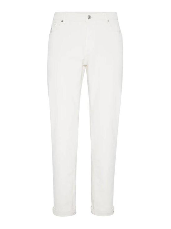 26FW 브루넬로 쿠치넬리 스트레이트 팬츠 M277UD3210C7007 White