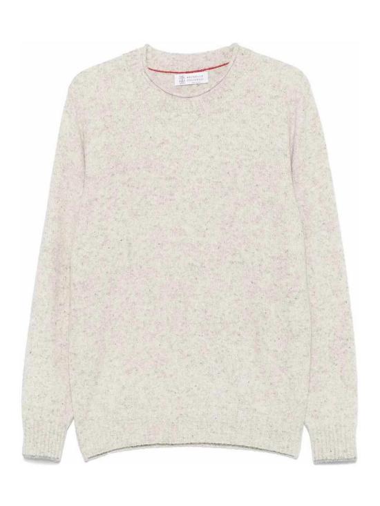 25FW 브루넬로 쿠치넬리 스페클 이펙트 스웨터 MOH709210CL073 Light Grey