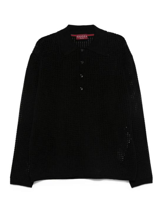  구찌 니트 폴로 셔츠 827353XKEYQ1000 Black