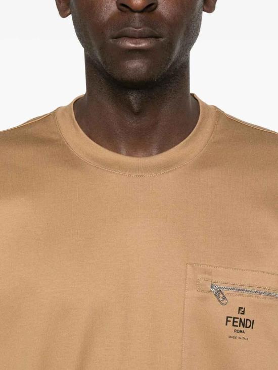 25FW 펜디 반팔 티셔츠 FY0936ARYRF0QU5 Camel - FENDI