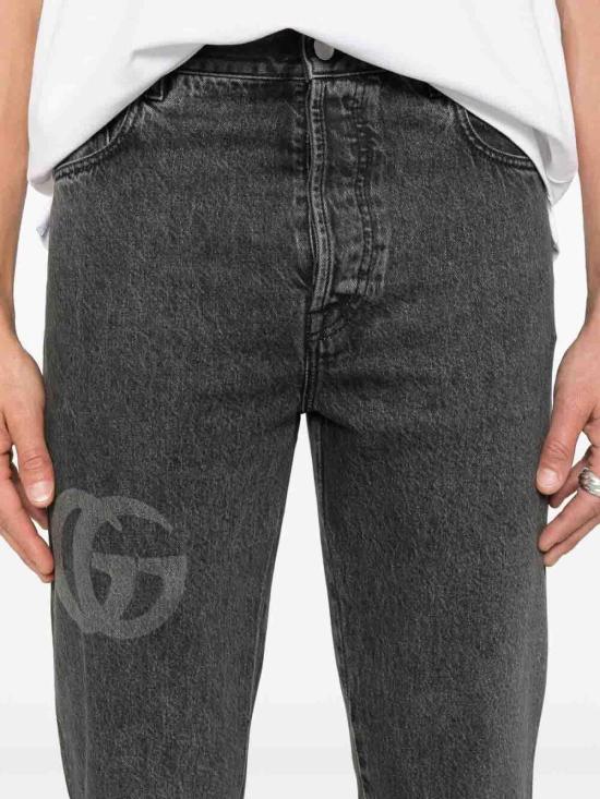  구찌 로고 슬림핏 데님 팬츠 로고 슬림핏  로고 슬림핏 데님  815642XDDCC1130 Grey - GUCCI