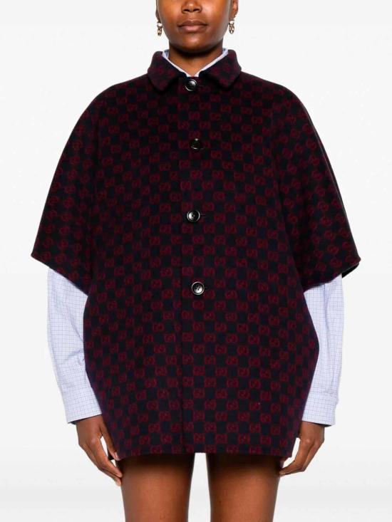  구찌 리버서블 GG 실크 울 코트 789960ZAQW04692 Blue - GUCCI