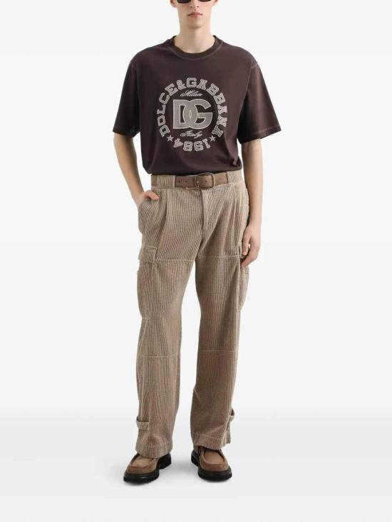 25FW 돌체앤가바나 반팔 티셔츠 G8PN9ZG7PFZM1213 Brown - DOLCE & GABBANA