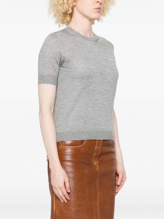  구찌 인타르시아 캐시미어 실크 탑 836747XKEWC1014 Grey - GUCCI