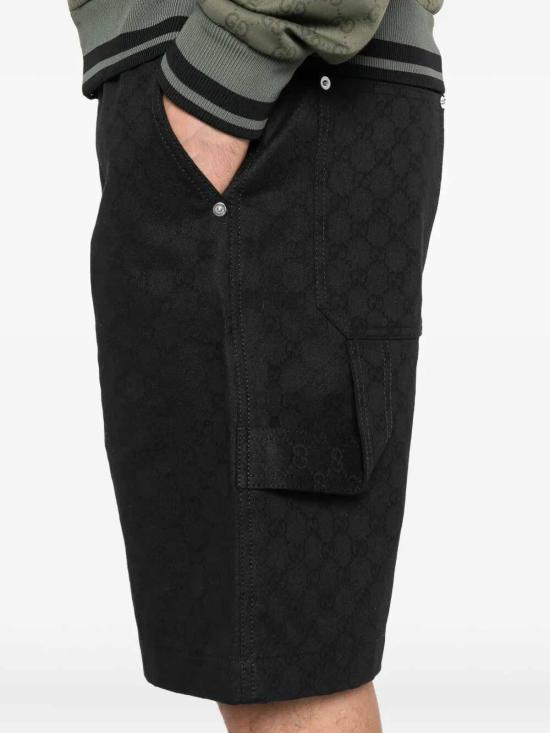  구찌 코튼 플랫 프론트 버뮤다 쇼츠 832377XDDCG1000 Black - GUCCI