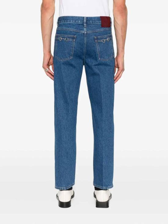 25FW 구찌 크롭트 슬림 데님 팬츠 크롭트 슬림 데님  835215XDDCX4447 Blue - GUCCI