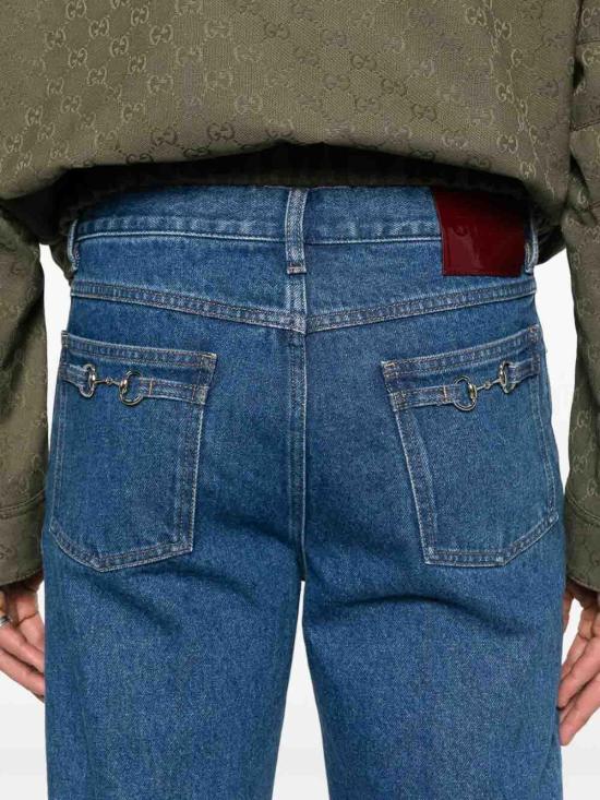 25FW 구찌 크롭트 슬림 데님 팬츠 크롭트 슬림 데님  835215XDDCX4447 Blue - GUCCI