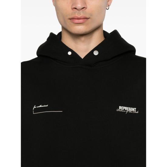 26SS 리프레젠트 후드 티셔츠 MLM4270 001 BLACK - REPRESENT