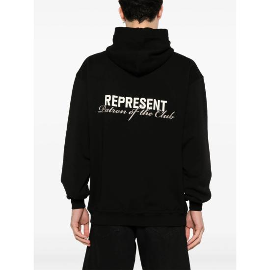 26SS 리프레젠트 후드 티셔츠 MLM4270 001 BLACK - REPRESENT