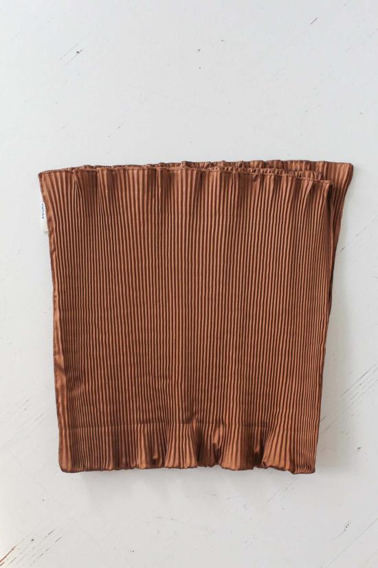  코울리 스튜디오 머플러/스카프 콜리 스튜디오 실크 듀피온 플리츠 스카프 시나몬 - CAWLEY STUDIO