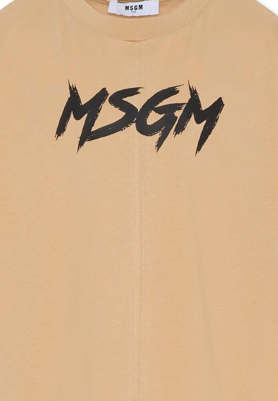 25FW [키즈] 엠에스지엠 티셔츠 F5MSJUTH050 MS030 BEIGE - MSGM