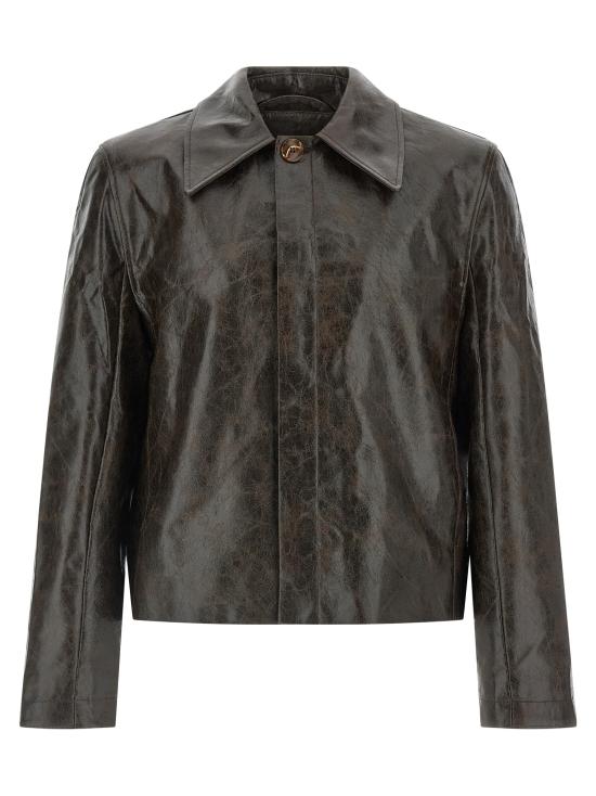 25FW 세퍼 가죽 자켓 MFW25KEANECOATEDDARKTECH Brown