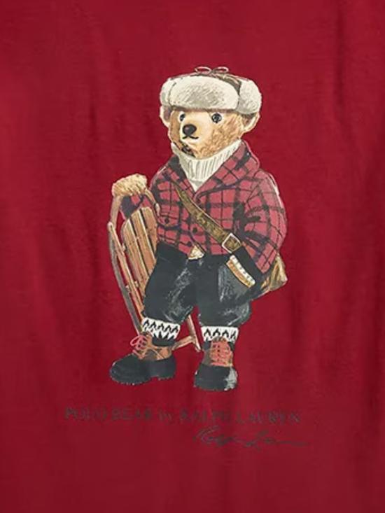 25FW [키즈] 폴로 랄프로렌 티셔츠 323 981265 001 001 HOL25 BEAR HOLIDAY RED - POLO RALPH LAUREN