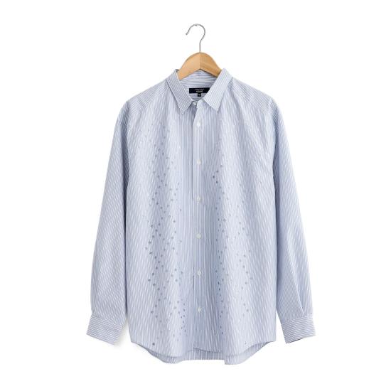25SS 꼼데가르송 긴팔 셔츠 HOB009 NAVY SAX WHITE