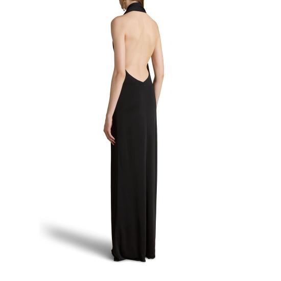  케이트 로자 실키 비대칭 미디 드레스 로자 실키 비대칭 미디 드레스 54614132W4132 200 BLACK - KHAITE