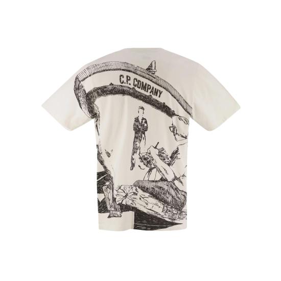 25SS 씨피 컴퍼니 반팔 티셔츠 18CMTS317A 005431G 103 GAUZE WHITE - C.P. COMPANY