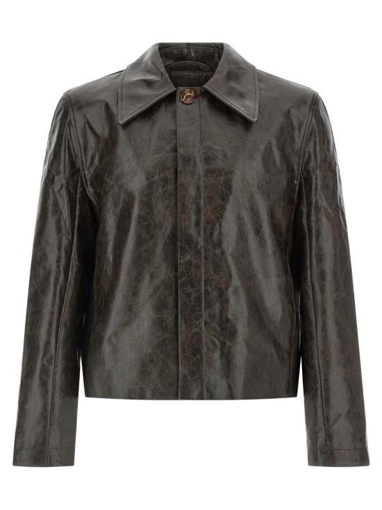 25FW 세퍼 가죽 자켓 MFW25KEANECOATEDDARKTECH BROWN