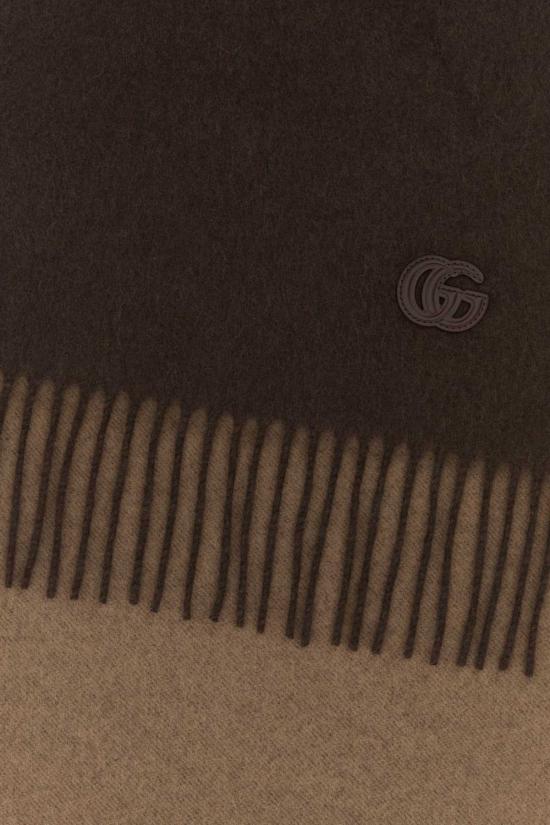25FW 구찌 캐시미어 패치 스카프 8365594GABX 9764 Brown - GUCCI