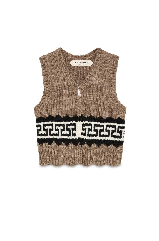 25FW 로이로져스 베스트 ROG0099 CP06 0562 Brown black white