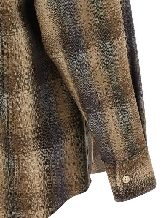 25FW 오라리 긴팔 셔츠 A25AS01LC BROWN BLUE CHECK DOM - AURALEE